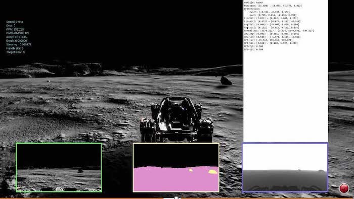 Image showing the rover simulation and sensor data. 
