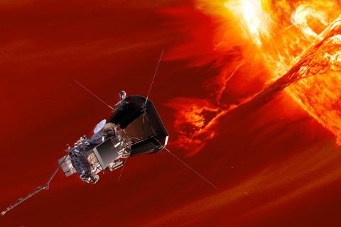 NASA’s Solar Probe Plus will enter the sun’s corona to understand space weather using a Faraday cup developed by the Smithsonian Astrophysical Observatory and Draper. Image credit: NASA/Johns Hopkins University Applied Physics Laboratory